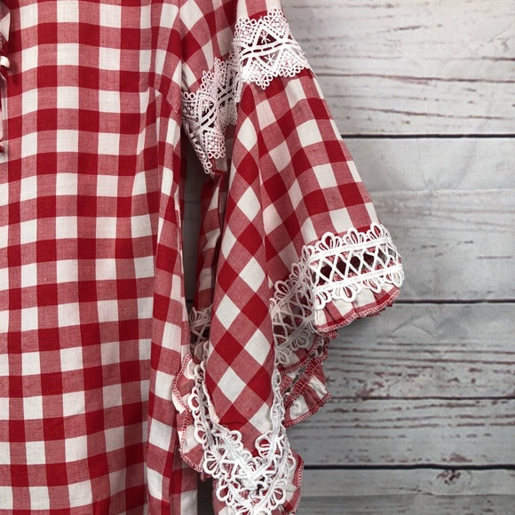 Red and White Checkered Top S, M and L - Picture 5 of 7